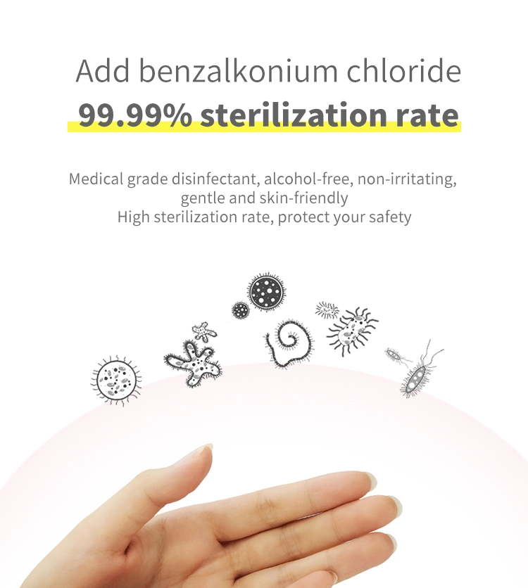 Multi-Purpose Benzalkonium Chloride Sanitizing and Cleaning Baby Wet Wipes